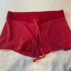 Rare Hard Tail forever Terry Cloth Short in Red Waffle Knit Style